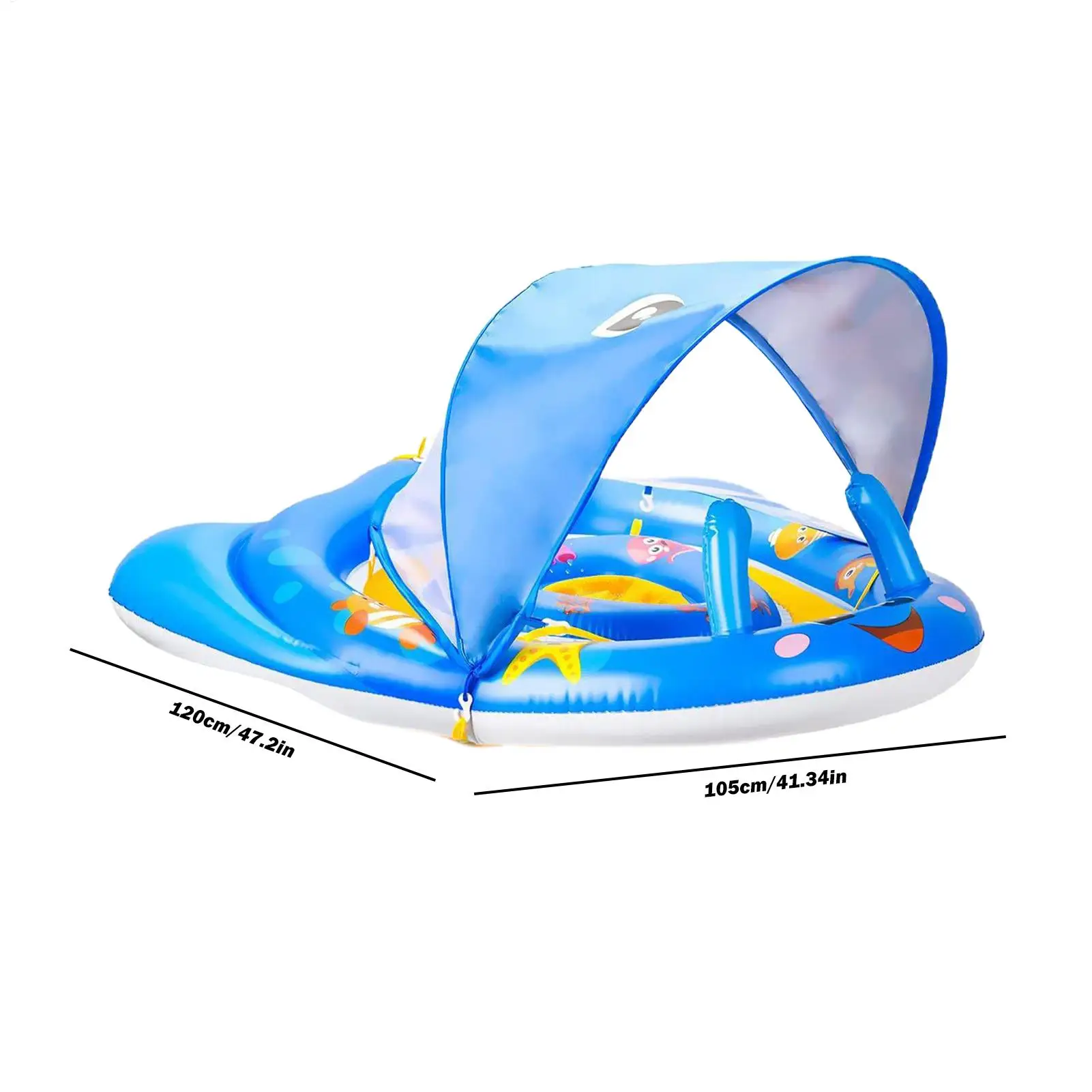 Cerchi da nuoto per bambini con baldacchino parasole Anello galleggiante gonfiabile Piscina estiva Giochi d'acqua Attrezzatura da nuoto per bambini Sport acquatici