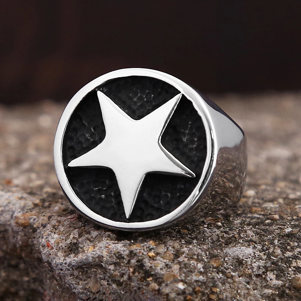 Fashion Lucky Star Signet Ring - Signet Ring Men ulasan dan harga