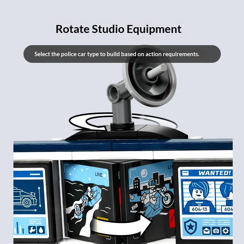 LEGO – blocs de construction série urbaine 60457, voiture de Police personnalisée, Garage, jouets pour garçons et enfants, cadeaux d'anniversaire et de noël