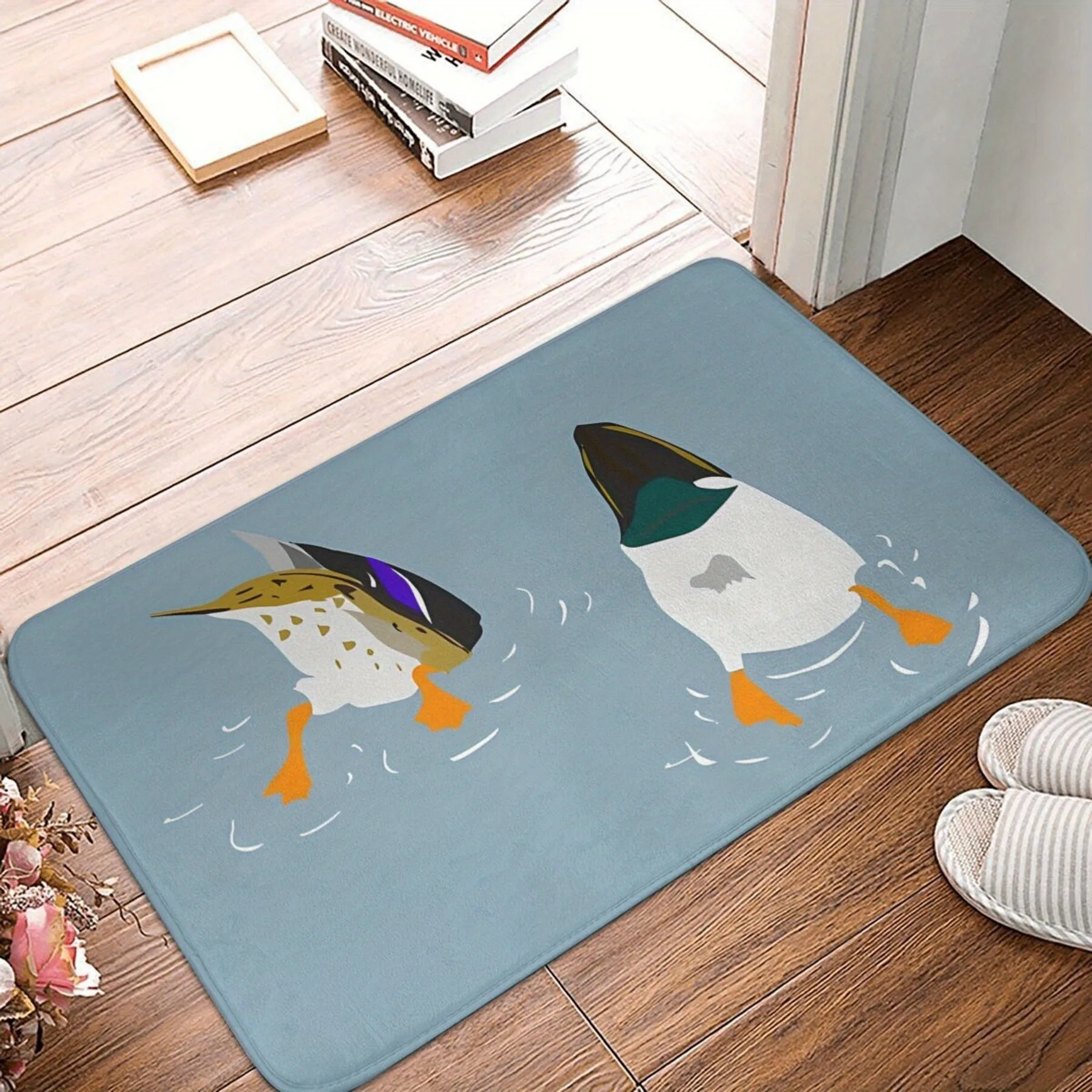 

1PC Duck Pattern Kitchen Rug Non-Slip Door Mats Pop design Bathroom Rug Bath Mat Carpet for Home Sink Laundry Decor