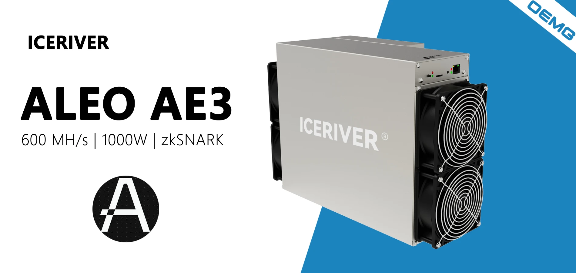 Новый майнинг ICERIVER AE3 600MH/S 1000W ALEO Coin Asic Miner Aleo AE3 zkSNARK