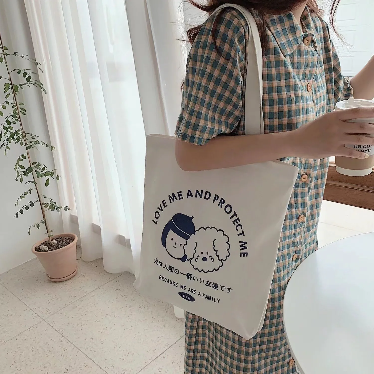 Canva Bag Women's Single Shoulder Crossbody Japanese Style Student Canva Bag Large Capacity Korean Version Harajuku Ins Handbag