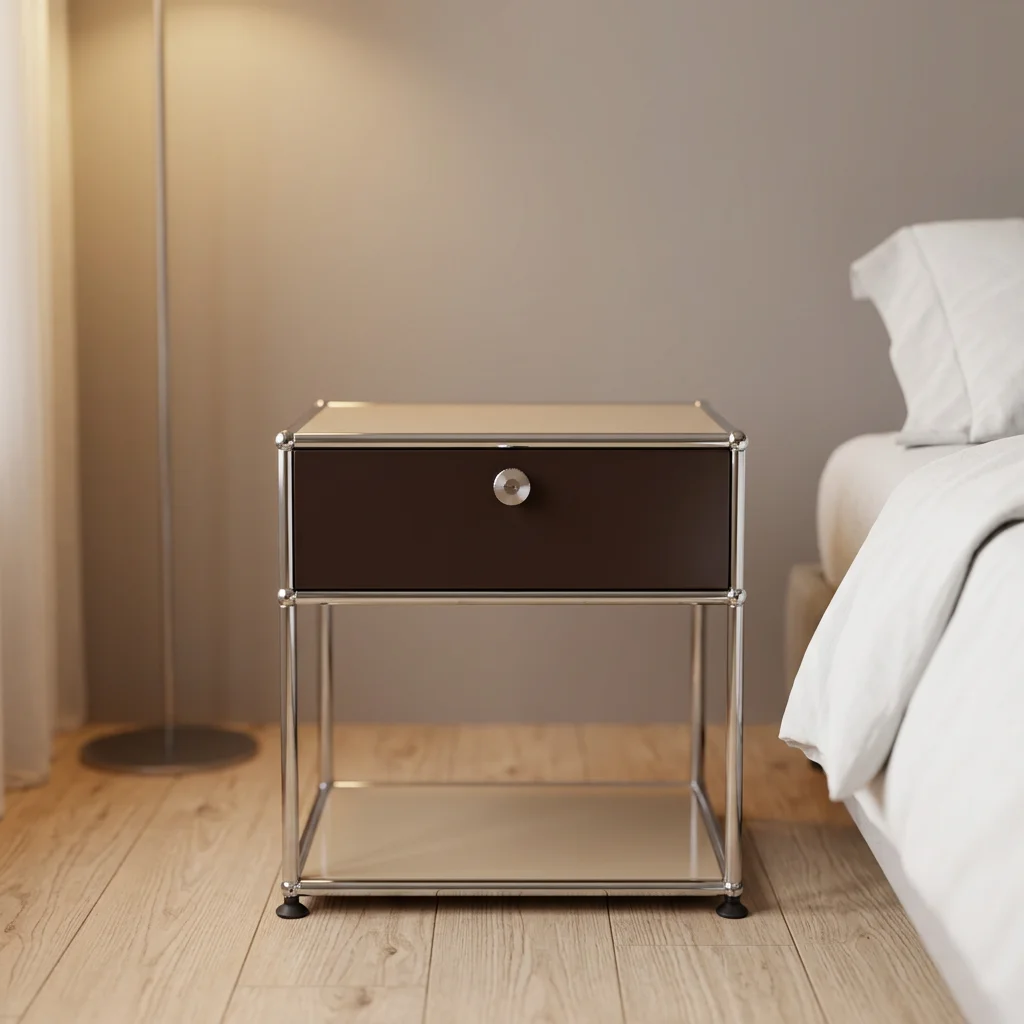 Wholesale Assembled Contemporary Stackable Bedside Cabinet Metal Frame Modular Organizer Multi Compartment Storage Bedroom