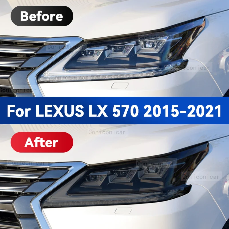 For LEXUS LX 570 2015-2021 Car Headlight Protective Cover Film Front Light TPU Anti-scratch Headlamp Accessories Sticker