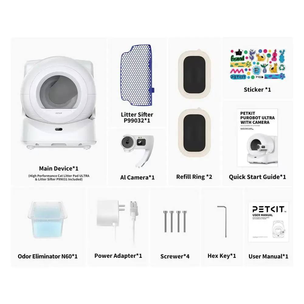 Bild 6: PETKIT Purobot Ultra Neueste 180-Grad-Kameramonitoring Selbstreinigende automatische Verpackung Internationale Version Katzentoilette