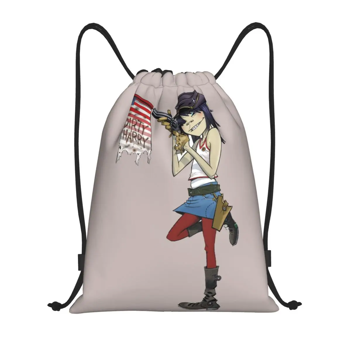 Custom Noodle Wallpaper Drawstring Backpack Sports Gym Bag for Women Men Gorillazs Training Sackpack