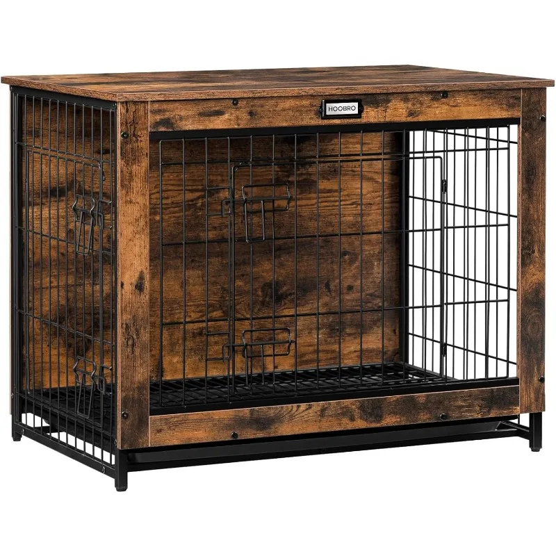 Dog Crate Furniture, Large Dog Kennel,  Home and Indoor Use, Table for Medium/Large/Small Dog, Rustic Brown BF802GW03G1