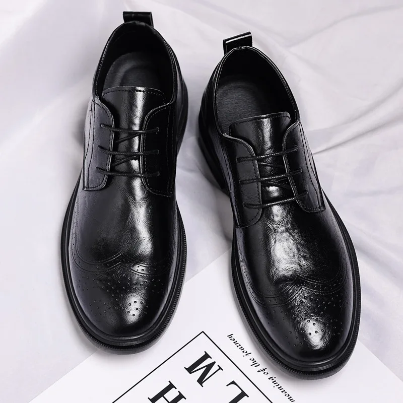 

New Genuine Leather Dress Shoes for Men Handcrafted Oxford Shoes Men Classic Business Formal Suit Party Leather Shoes Men
