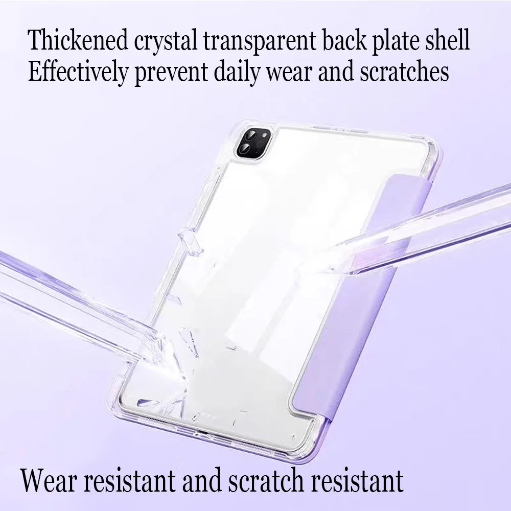 حافظة صلبة شفافة من الأكريليك قابلة للطي لهاتف سامسونج تاب S10 S9 S8 S7 FE Plus Tab A9 Plus A8 10.5 مع غطاء حامل قلم رصاص #5