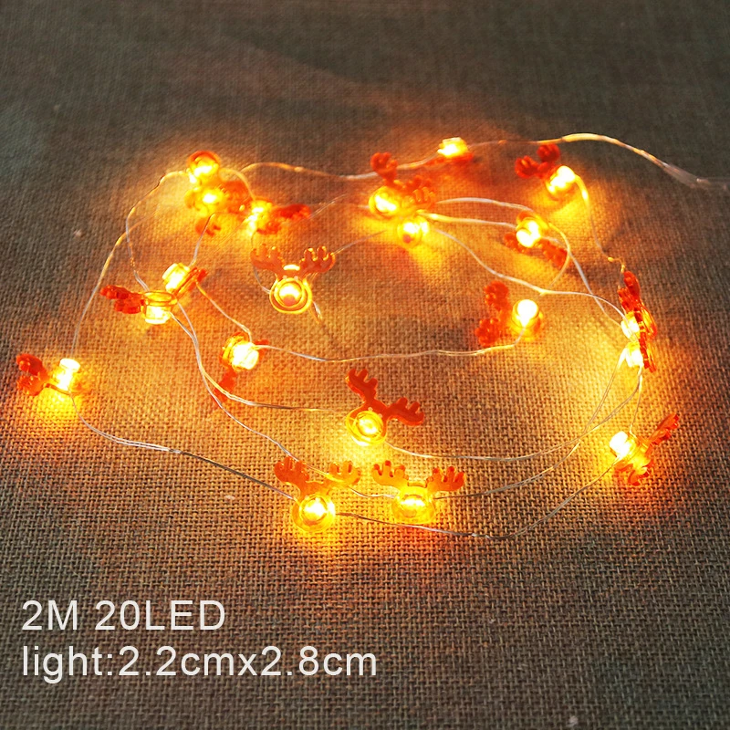 2M 20LED Fairy String Lights Santa Claus Snowflake Battery Powered Bedroom Living Room Garden Christmas Decorative Garland Lamp