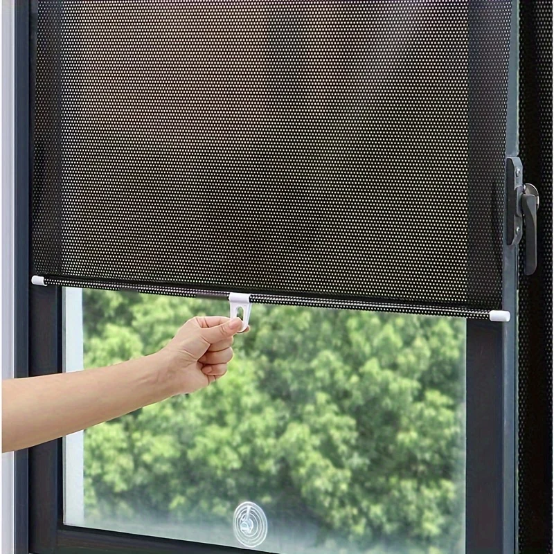 Retractable Shading Curtain Car Auto Side Window Roll Curtain Household Living Rooms Sun Shading Rolling Blinds Windshield Cover