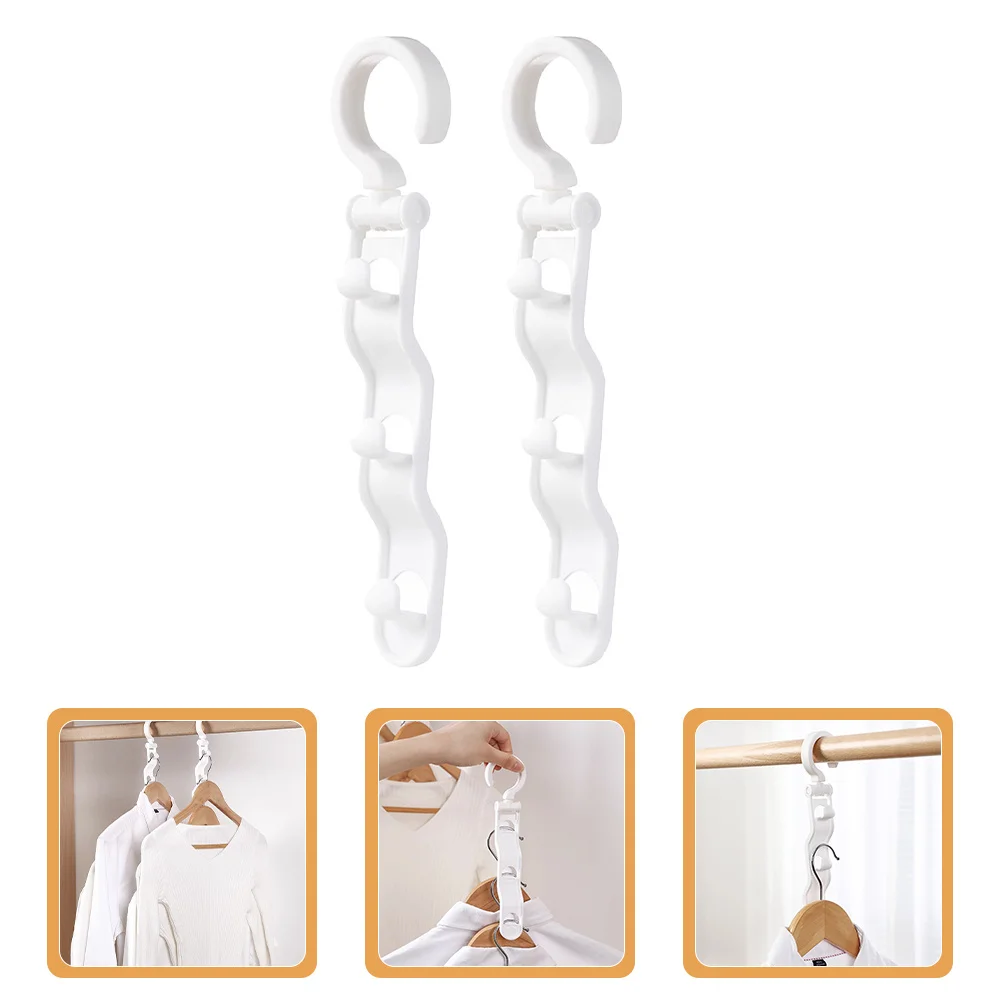 

2pcs Space Saving Hanger Closet Organizer Thickened Plastic Hangers For Bedroom Wardrobe Storage Hanging Organizer