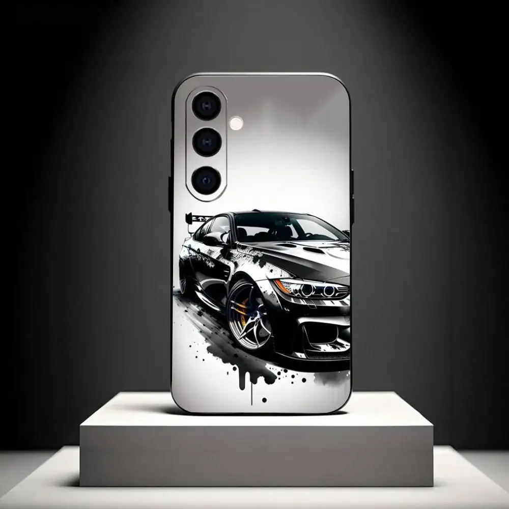 C-Cool Sports B-bmw-ES Custodia per telefono per auto per Samsung Galaxy A73, A72, A71, A70, A53, A52, A51, Altri Soft Black Shell