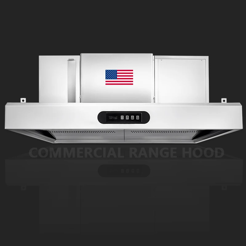 Exhaust Extractor Hood for Commercial Kitchen With Electrostatic Filter 6000M3/h Fume Grease Smell Air Purifier  Range Hood