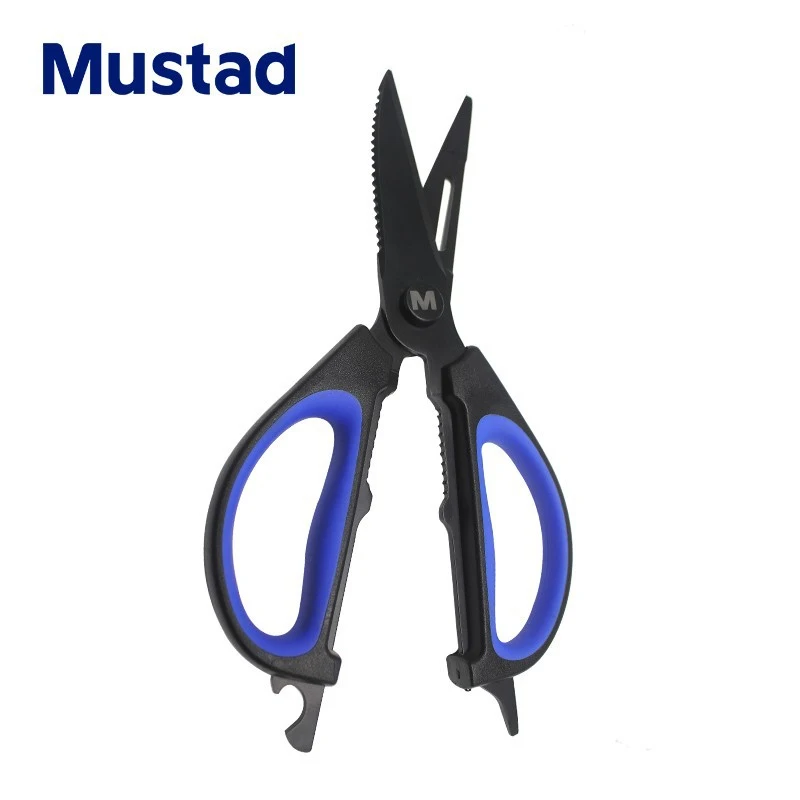 MUSTAD MTB004 Bait Killing Fish Scissors Multifunctional Double-sided Scissors Stainless Steel Sea Fishing Line