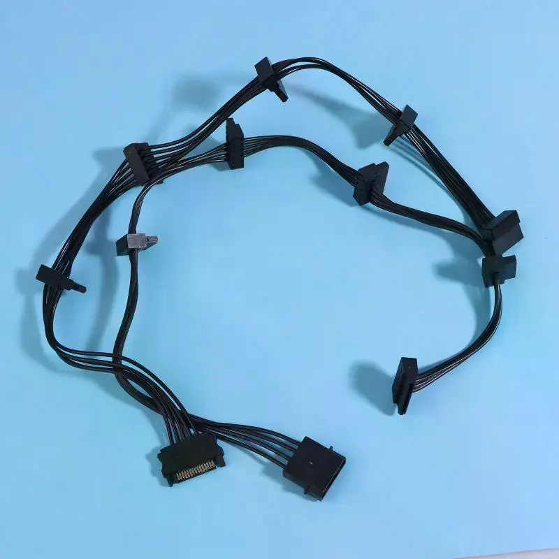 15Pin SATA/4PIN Power Supply Splitter Cable Hard Drive 1 Male To 5 Female Extension Power Cord For DIY PC Sever