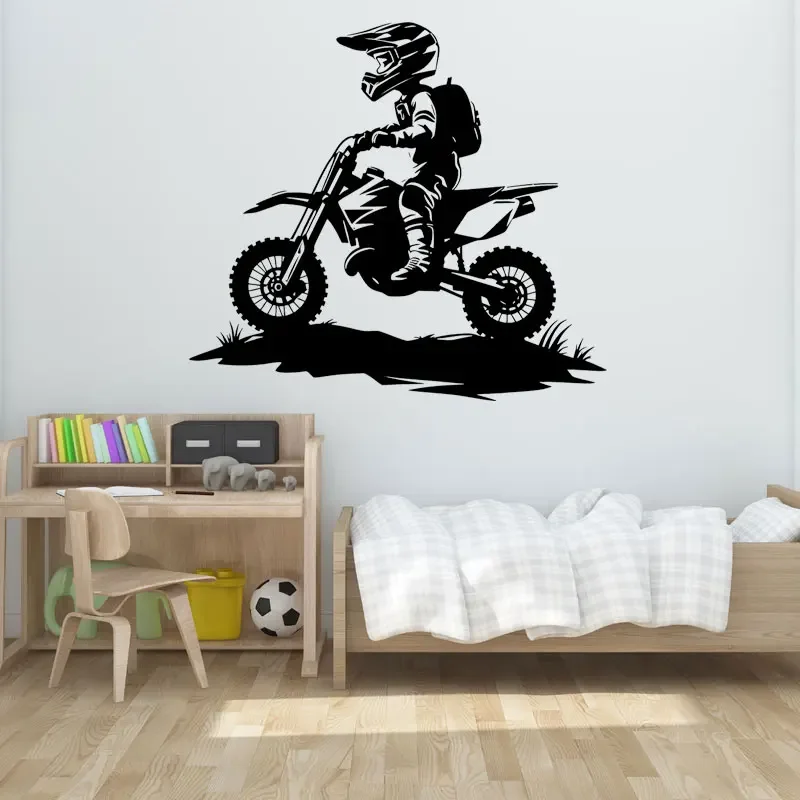 

Little Boy Motocross Wall Decal Bike,Motocross Wall Art Kids Play Room Sticker Vinyl Home Decor for Child's Boy's Bedroom Z603