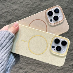 Magnetic Phone Case for iPhone 16E 15 14 Plus 11 12 13 16 Pro Max Magsafe Luxury Glitter Wireless Charging Shockproof Hard Cover