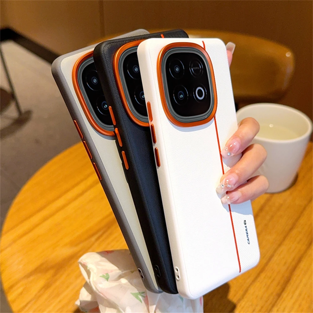 ل VIVO IQOO Z10 Turbo Pro Z10Turbo مطلي PC ثقب كبير ثلاثي الألوان عدسة معدنية حلقة مكافحة بصمة مكافحة الإفلات جراب هاتف #2