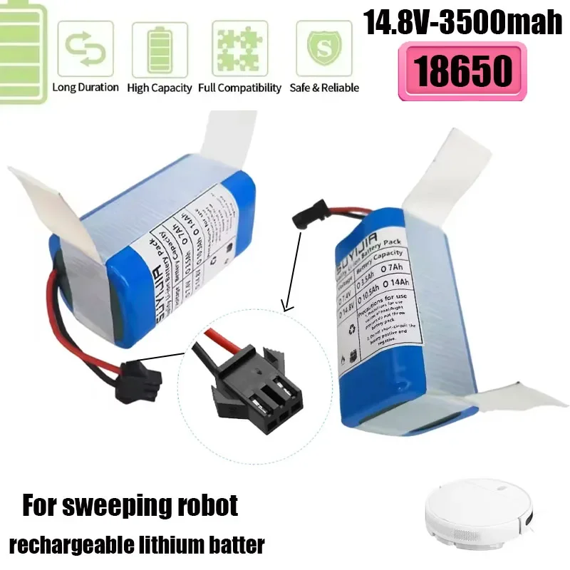 14.8 V 3500mAh 4S1P 18650 Lithium Battery Pack 18650 14.8V Suitable for Robot Vacuum Cleaner Rechargeable Battery Built-in BMS