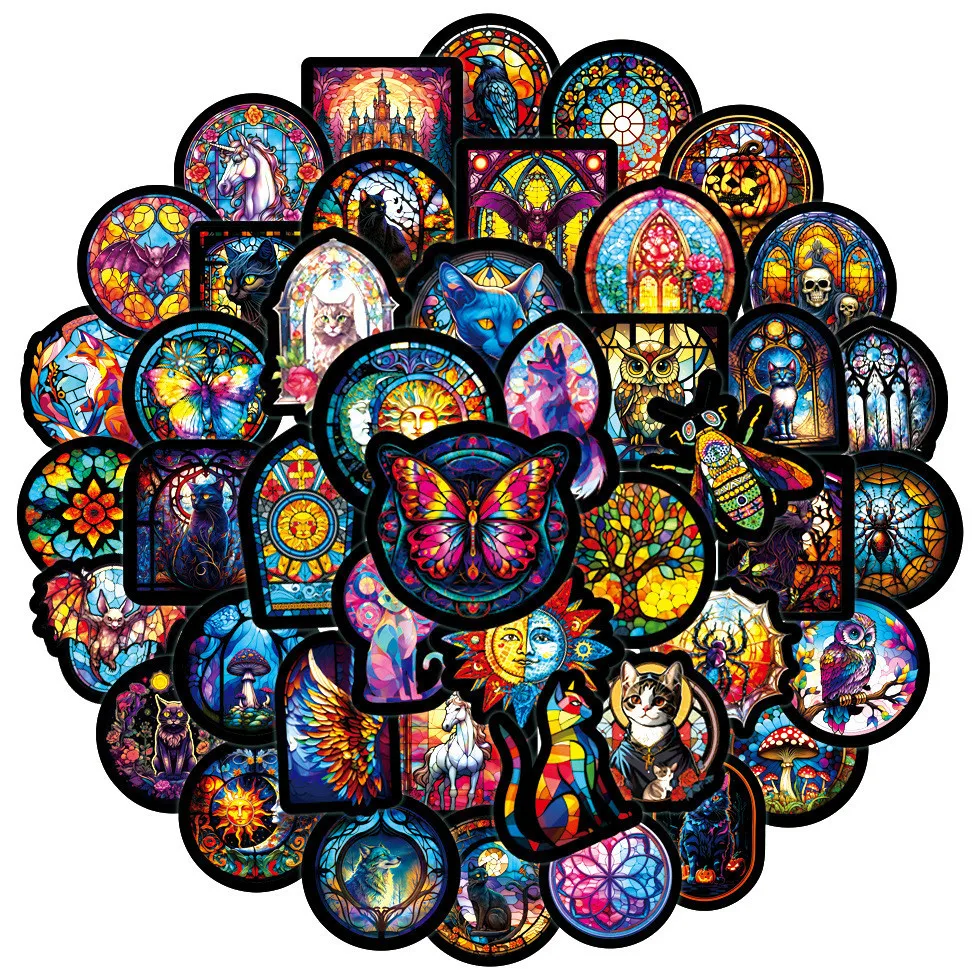 50 قطعة القوطية الرجعية الماس الفن زهرة ويندوز مقاوم للماء ملصقات الكتابة على الجدران للدراجات حساب اليد BulingBulingStickers Store #2