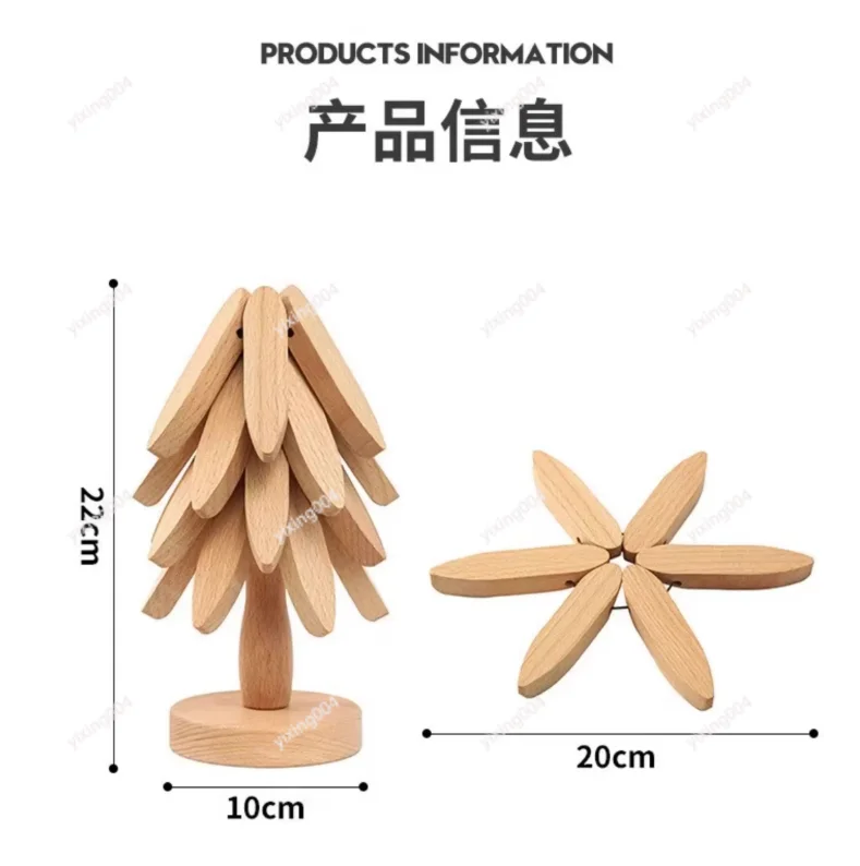 Solid Wood Tree Shaped Heat Insulation Mat, Creative Table Pot Pad Cup Coaster Home Decor