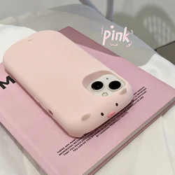 Cartoon Cute 3d Pig Phone Case for IPhone17 16 15 14 13 ProMax Plus high quality Silicone Anti-drop Shockproof Protective Cover