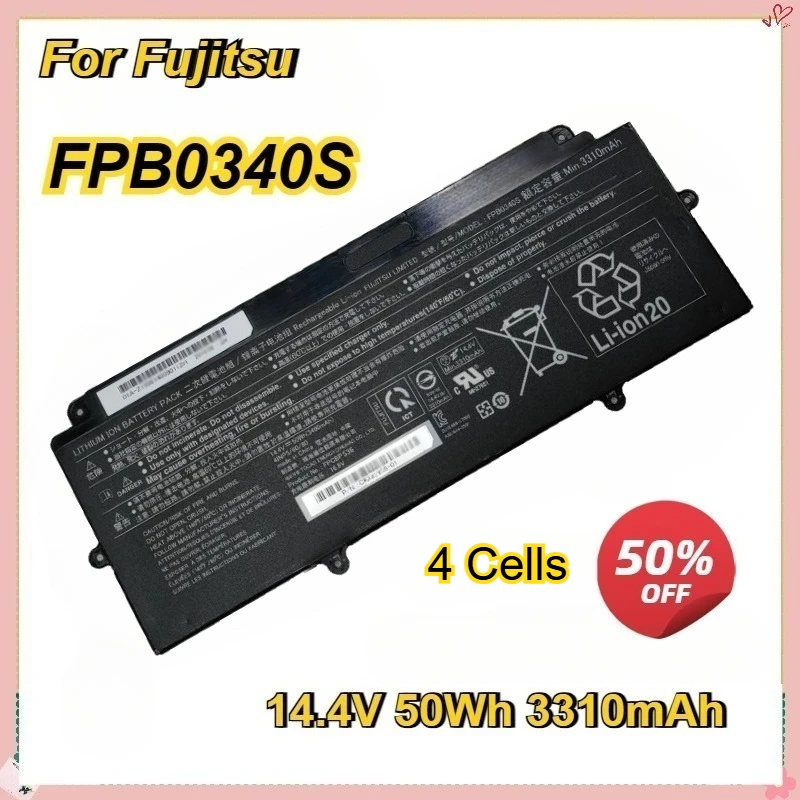 

FPB0340S FPCBP536 Laptop Battery for Fujitsu LifeBook U937 U938 U939 U939X CP737634-01 14.4V 50WH 3310mAh 4 Cells Bateria