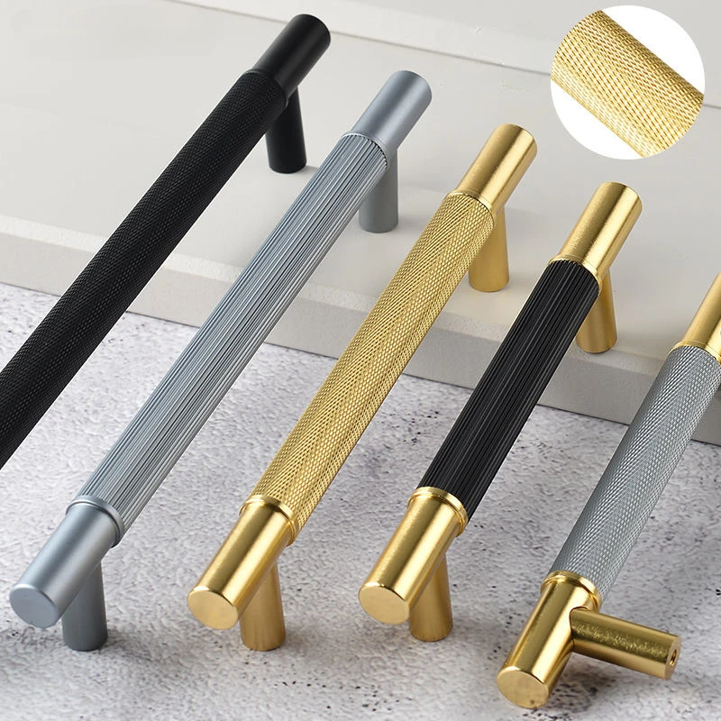 New Chinese Light Luxury Cabinet Drawer Knobs Handles for Furniture Wardrobe Kitchen Drawer Cabinet Knurled Handles Pull