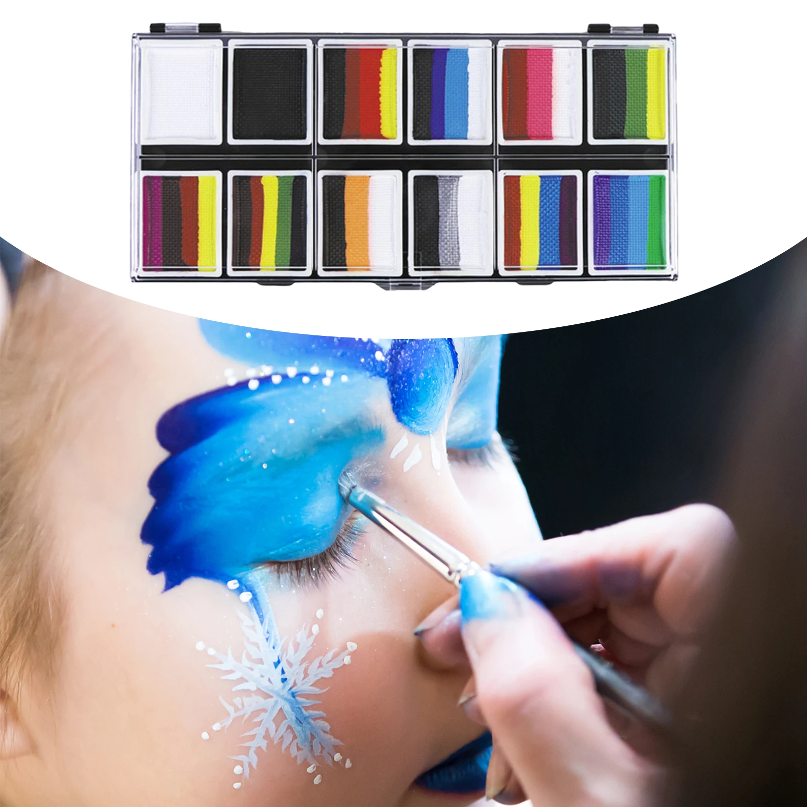 Face Body Paint Kit Washable 12 Colors Facepaint Supplies Face Painting Kit for Cosplay Festival Photo Prop Dancing Body Art