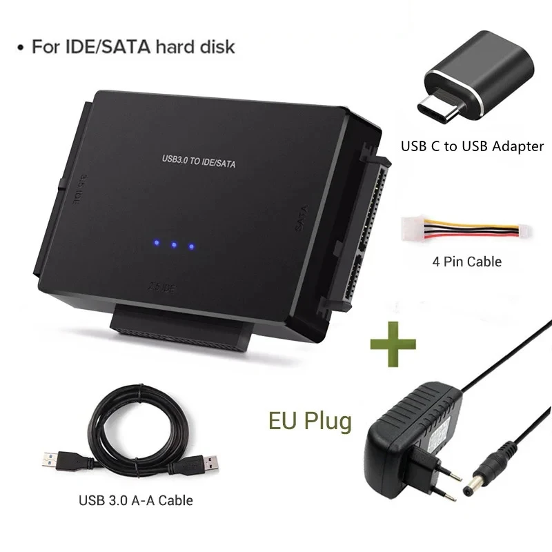 USB 3.0 naar SATA IDE Harde Schijf Adapter Converter Kabel voor 3.5 2.5 inch HDD/SSD CD DVD ROM CD-RW 3 in 1 IDE SATA Adapter