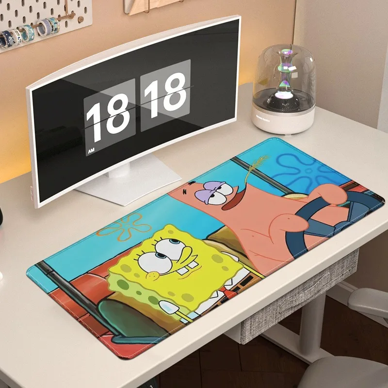 

SpongeBob SquarePants Mouse Pad Extra Large Cartoon Children's Anime Learning Keyboard Pad Office Game Lock Edge Table Pad