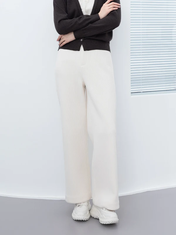 

Теплые прямые брюки с высокой талией, повседневные широкие брюки, зимние новые утепленные нейлоновые брюки для женщин