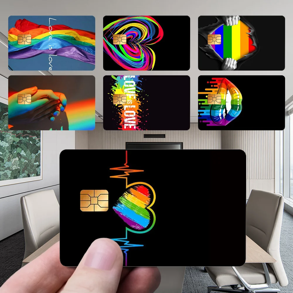 G-Gay P-Pride Flag Stickers New Cartoon Card Debit Bank Charge Card Bus Metro Waterproof Sticker Decal Decoration