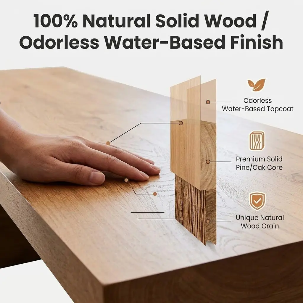 Solid Wood Farmhouse Coffee Table 4