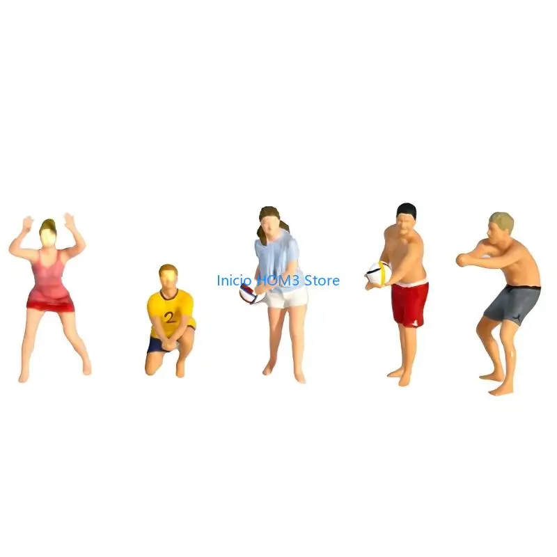 A5YD Beach Volley Figure Model 1:64 Scale Hand Painted Miniature Figure for Miniature Scene Dioramas Props,Model Car Display