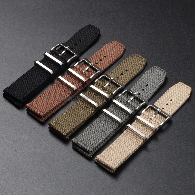 20mm 22mm Nylon Watch Strap for Seiko Military Wrist Band for Omega for Tudor for Casio Cotton Watch Band Quick Release Bracelet