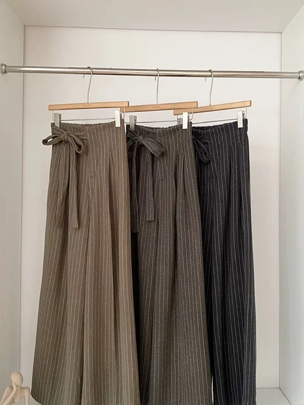 Thiened Woolen Wide Leg Pants Autumn Winter New Sle High Waist Pear ape Hip Covering Casual Trousers for Women