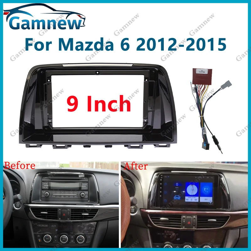 9 Inch Car Frame Fascia Adapter Canbus Box Decode Android Radio Dash Fitting Panel Kitr For Mazda 6 Atenza 2012-2015