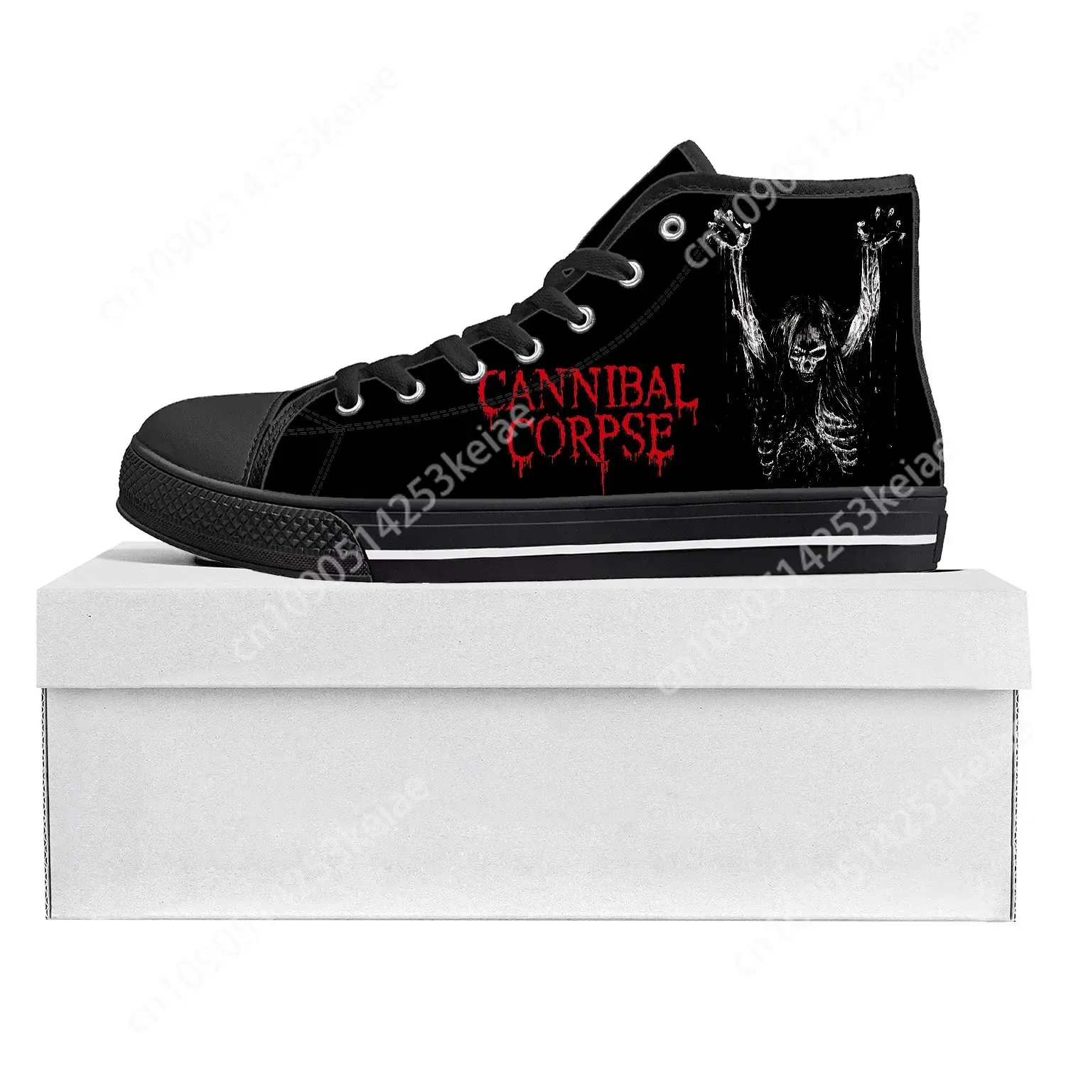 Cannibal Corpse High Top High Quality Sneakers Mens Womens Teenager Canvas Death Metal Sneaker Casual Custom Made Shoes Black