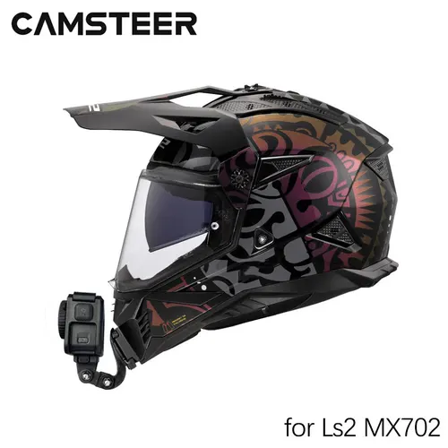 Casco LS2 MX702, soporte de barbilla de aluminio personalizado para cámaras GoPro Hero 13 12 11 10 9 Insta360 Ace Pro2 DJI Action 4 5Pro