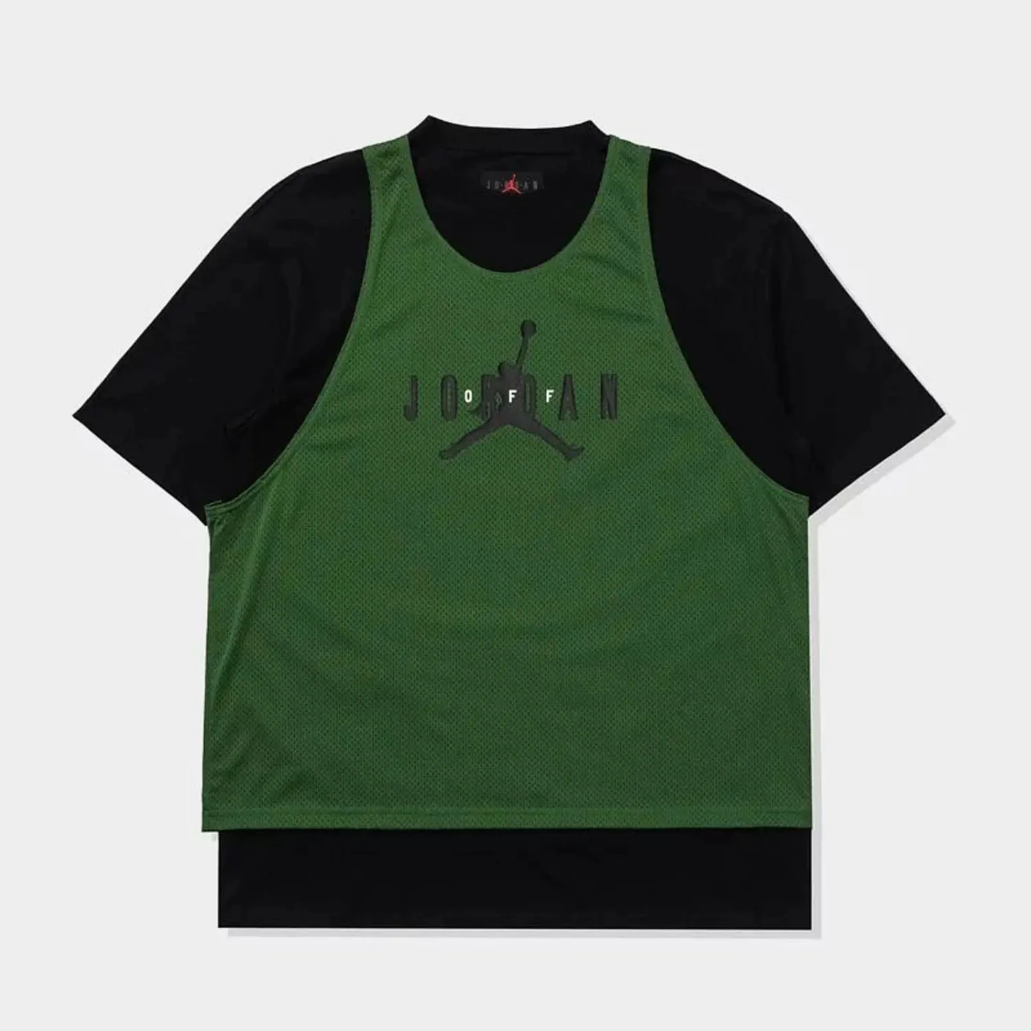 Nike Authentic JORDAN Men's and Women's Round Neck Vest Fake Two-Piece Short Sleeve Shirt CV3524-361