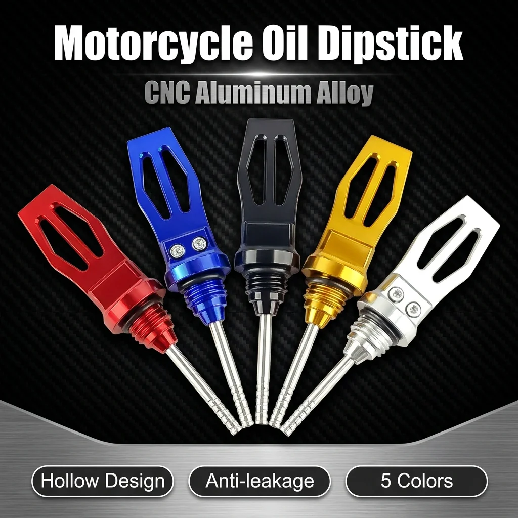 5 pcs Motorcycle Oil Level For GY6 Engine Oil Dipstick with O Ring Aluminum ATV Quad Scooters Universal Replacement Accessories