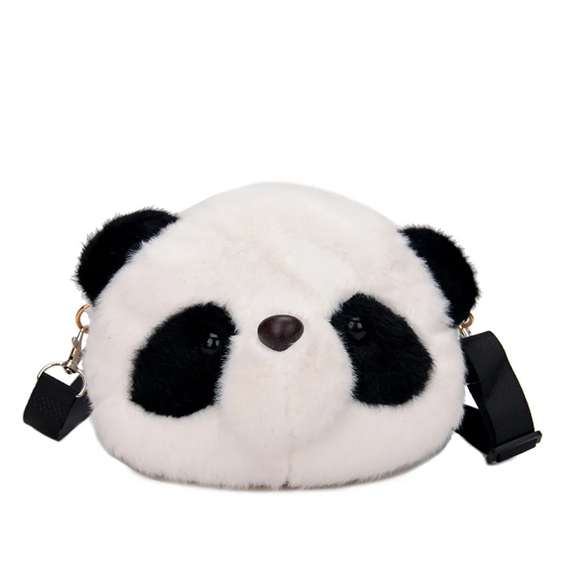 1pcs Cute Fashion Plush Crossbody Bag Panda Backpacks One Shoulder Diagonal Wallet Stuffed Animals Toy Purse Kids Birthday Gift