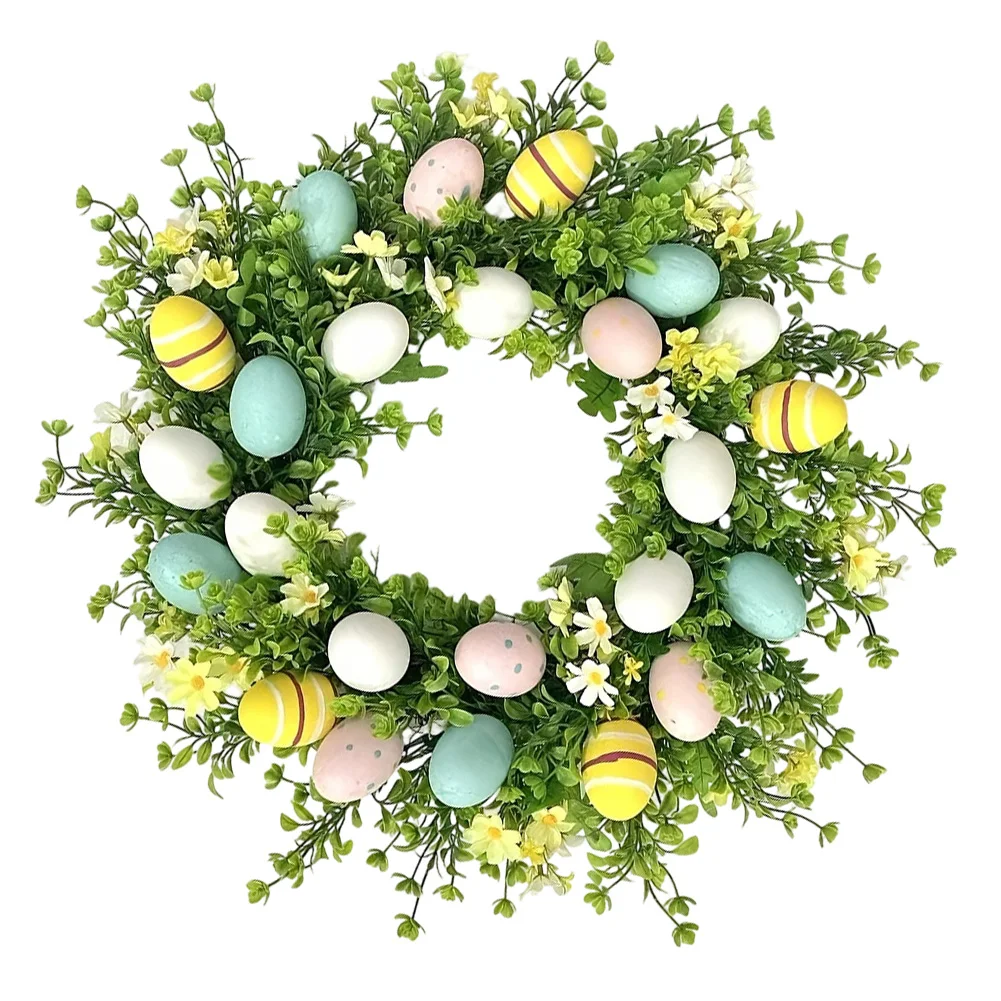 

Весенняя гирлянда, пасхальный венок с яйцами, весенний декор, красочный дизайн, яркие цвета, искусственная гирлянда, синтетические материалы