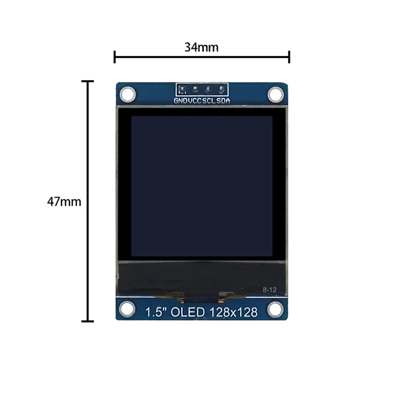 1.5 بوصة 4PIN OLED وحدة شاشة عرض SH1107 محرك IC 128X128 IIC I2C واجهة ل 51 STM32 P22101 P22102
