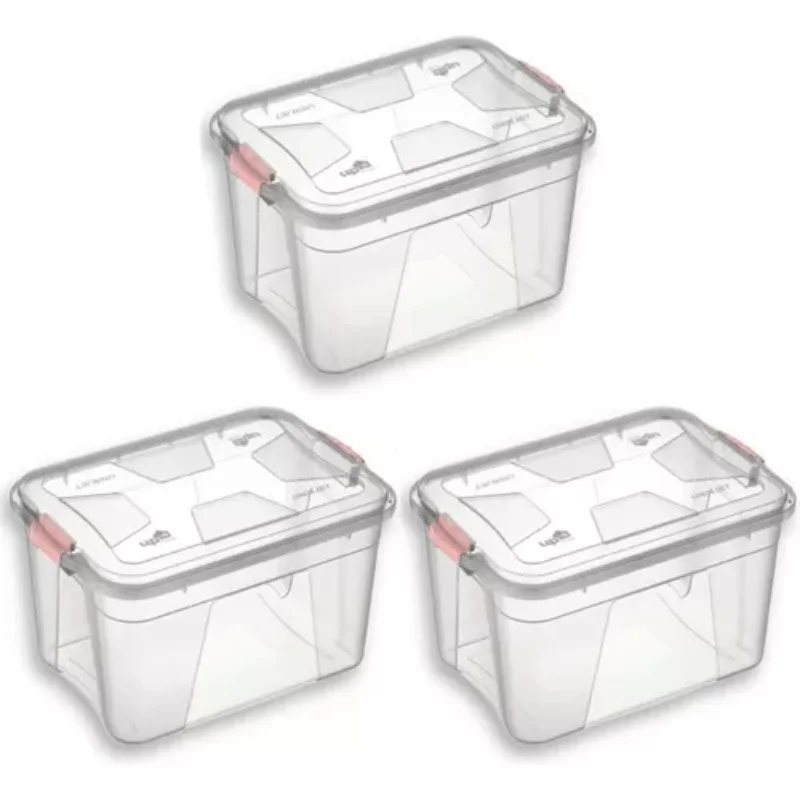 

3 Transparent Organizer Boxes 20 Litres Pp Boxes, Boxes and Baskets Decorative Boxes