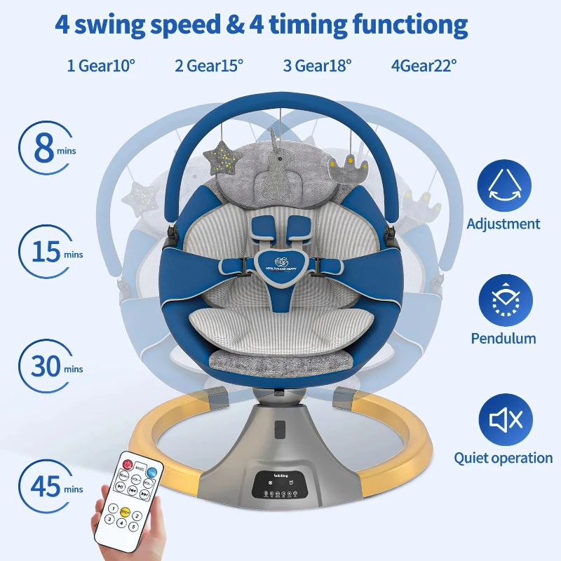 2025 ใหม่เก้าอี้โยกเด็กไฟฟ้าเด็ก Comfort เก้าอี้เด็กตะกร้านอนไฟฟ้า,ฟังก์ชั่นบลูทูธพร้อมมุ้งกันยุง