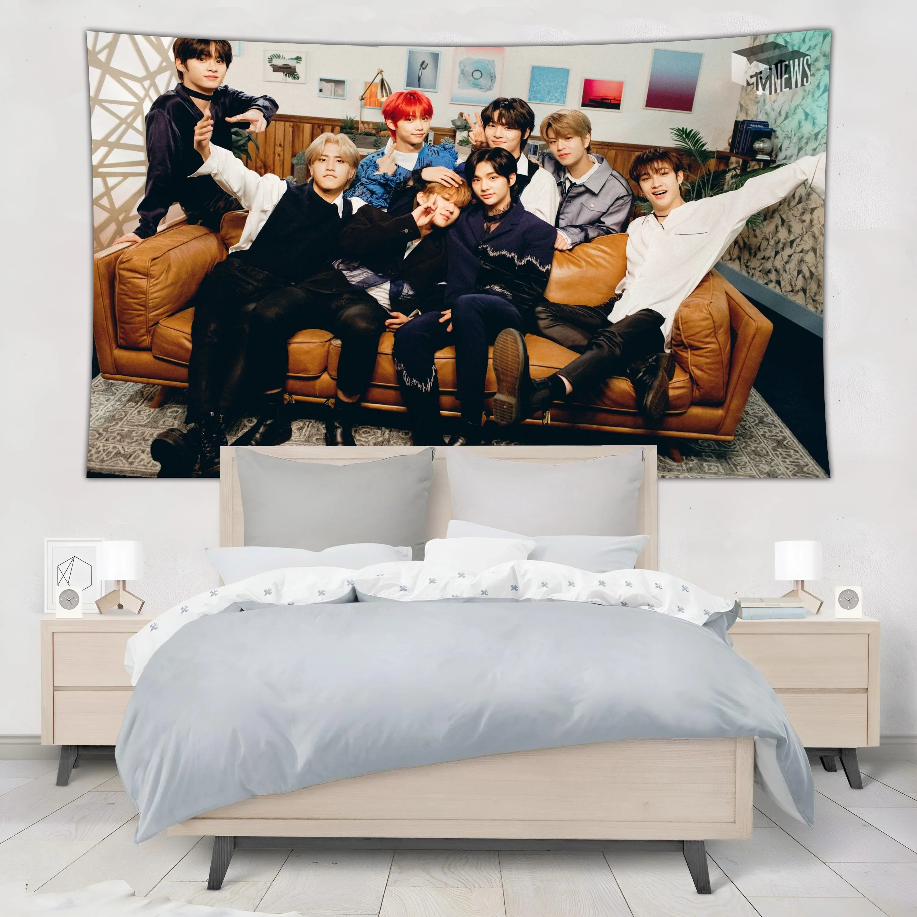 

Korean Kpop Singer Fashion Handsome Tapestry Aesthetic Wall Psychedelic Room Decoration