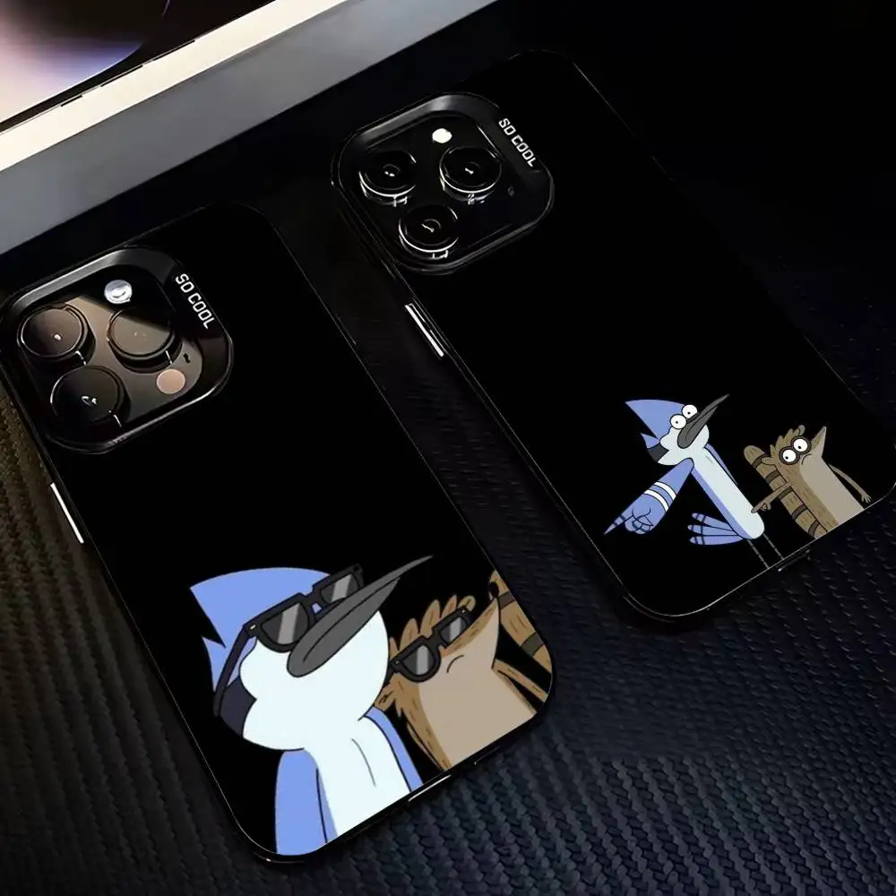 

R-RegularES Cute Show Phone Case For iPhone17,16,15,14,13,12,11,Pro,MAX Gray Matte Silicone Black Cover